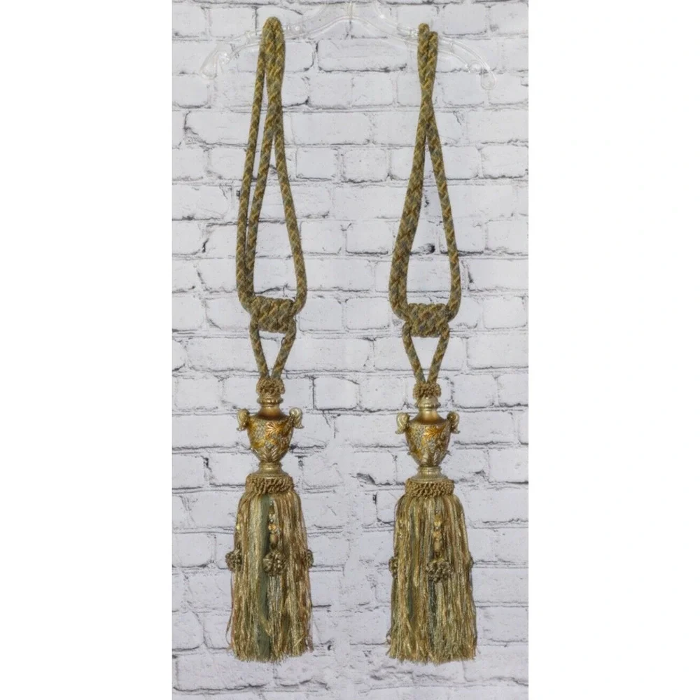 Large Set Luxurious High End Designer Embellished Heavy Curtain Tassel Tie-Backs